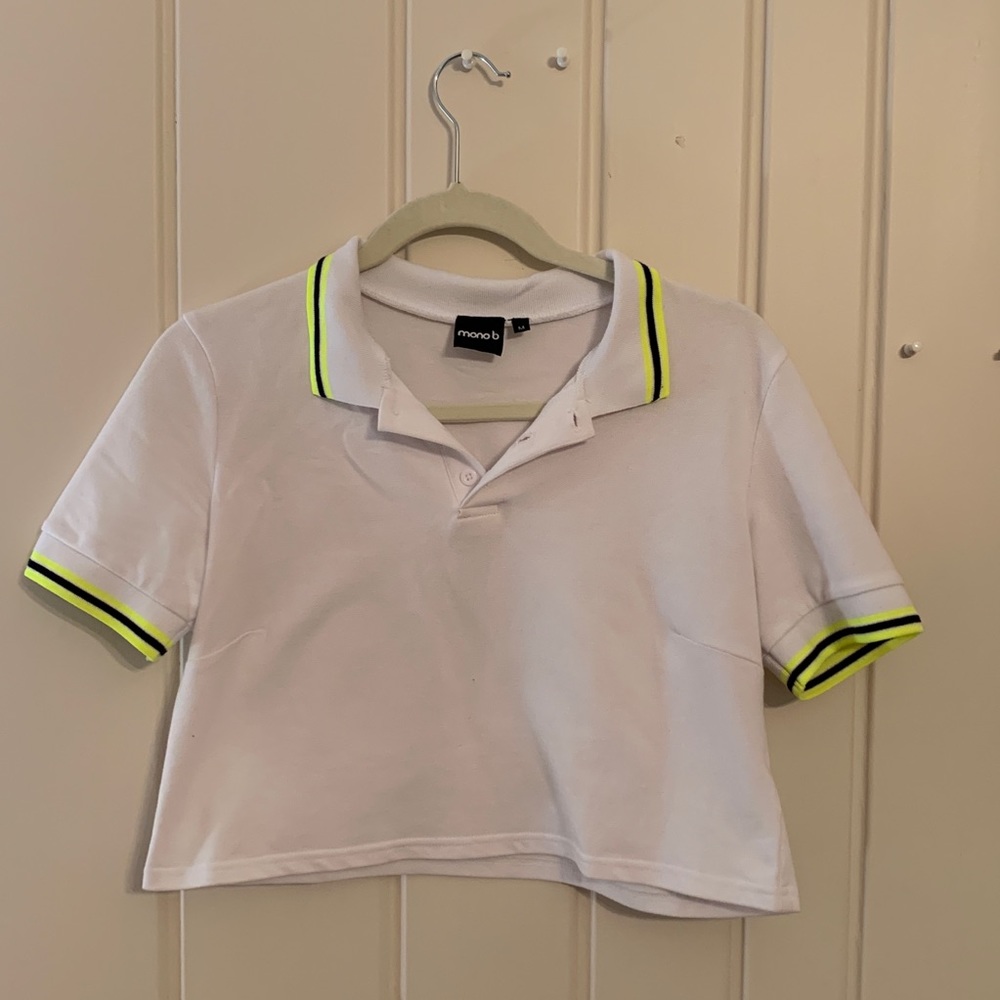 White cropped polo